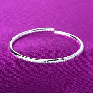 925 Sterling Silver Open Bangle Bohemia - One Size