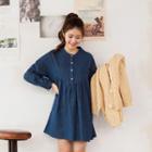 A-line Drop-shoulder Denim Dress