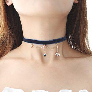Planet Pendant Velvet Choker Necklace - One Size