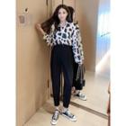 Set: Milk Cow Print Shirt + Jogger Pants