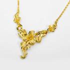 Gold Plated Flower Pendant Necklace