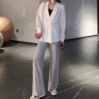 Plain Coat / Wide-leg Pants