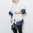 3/4 Sleeve Printed Panel Open Front Top