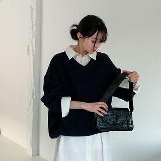 V-neck Oversized Sweater In 10 Colors
