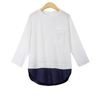 Mock Two-piece Boxy Long-sleeve T-shirt