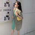 Elbow-sleeve Blazer / Short-sleeve T-shirt Dress