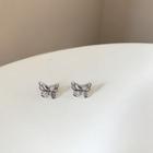925 Sterling Silver Butterfly Earring E264 - 1 Piece - Butterfly - One Size