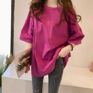 Elbow-sleeve Plain T-shirt / Camisole