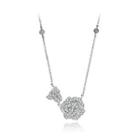 Fashion And Elegant Rose Necklace With Cubic Zirconia Silver - One Size