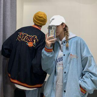 Couple Matching Corduroy Button-up Jacket