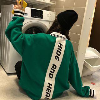 Letter Placket Sweatshirt