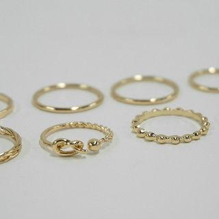 Set Of 8: Metallic Rings