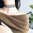925 Sterling Silver Layered Choker L186 - Gold - One Size