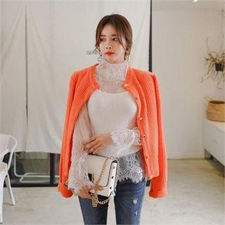 Slim-fit Sheer Lace Mesh Top