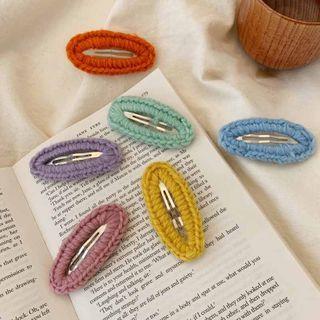 Plain Knit Oval Hair Clip
