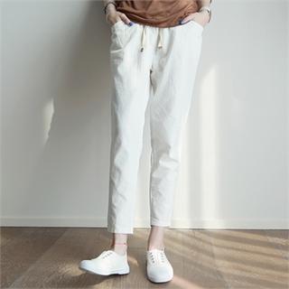 Linen Blend Baggy-fit Pants