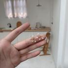 Faux Pearl Earring 1 Pair - 925 Silver Needle - Gold - One Size