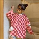 Cutout Striped Sweatshirt