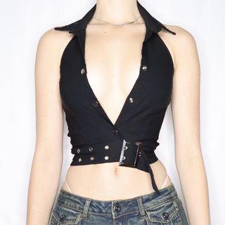Halter Neck Button-up Vest