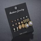 Set Of 9 Pairs: Ear Stud As Shown In Figure - One Size