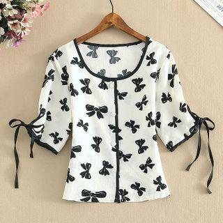 Bow Print Blouse