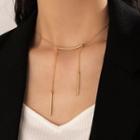 Metal Bar Necklace Gold - One Size
