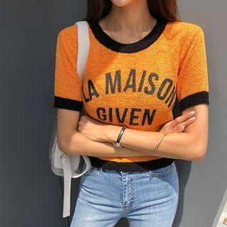 Lettered Ringer Knit Top