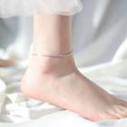 925 Sterling Silver Rhinestone Anklet Anklet - One Size