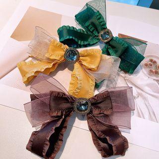 Organza Bow Rhinestone Hair Clip