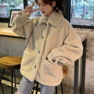 Lambswool Lapel Long-sleeve Jacket Almond - One Size