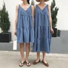 Plain Spaghetti Strap Minidress / Midi Dress