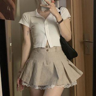 Plain A-line Skirt / Short-sleeve Top