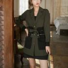 Long-sleeve Two Tone Coat Dress