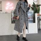 Plaid Loose-fit Coat As Figure - One Size