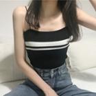 Sleeveless Two Tone Knit Top