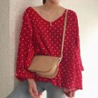 Dotted Blouse Red - One Size