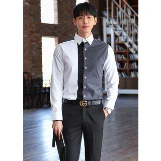 Standard-fit Contrast-panel Shirt