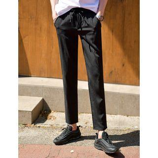 Drawstring-waist Cropped Dress Pants