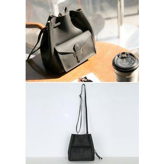 Pocket-detail Bucket Bag With Strap