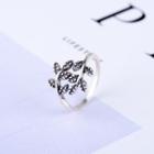 925 Sterling Silver Leaf Open Ring As Shown In Figure - Adjustable