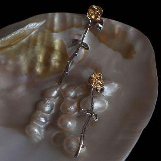 Heart Alloy Dangle Earring S925 - 1 Pr - Gold - One Size
