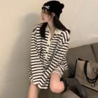 Striped Mini Shirtdress Stripe - Black & White - One Size