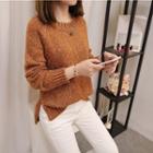 Long-sleeve Slit-side Sweater