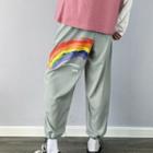 Cropped Rainbow Print Sweatpants