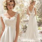 Sleeveless Lace Detail A-line Maxi Wedding Dress