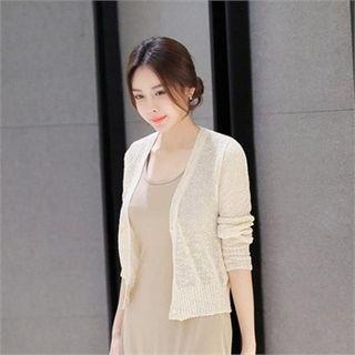 V-neck Long-sleeve Sheer Cardigan