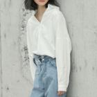 Open Placket Blouse White - One Size
