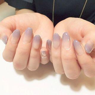 Gradient Nail Art False Nail E-53 - Nude Purple - One Size