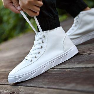Canvas High-top Lace-up Shoes