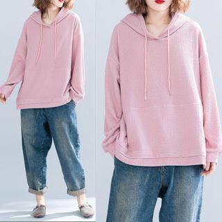 Ribbed Hoodie Pink - One Size